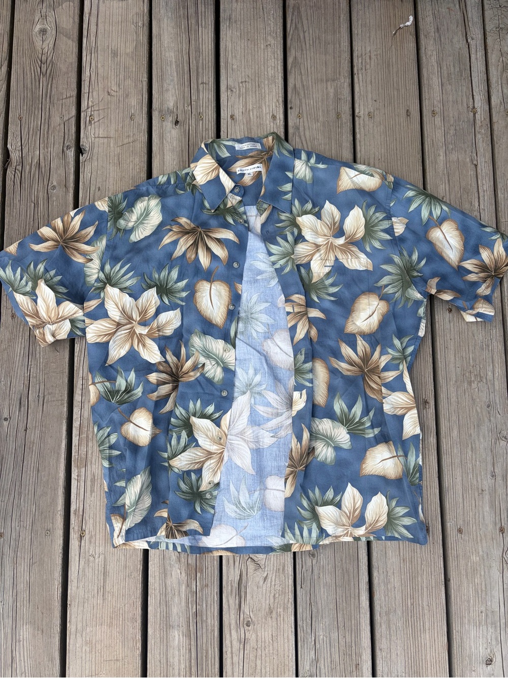 Blue Men’s Short-Sleeve Button-Up Shirt